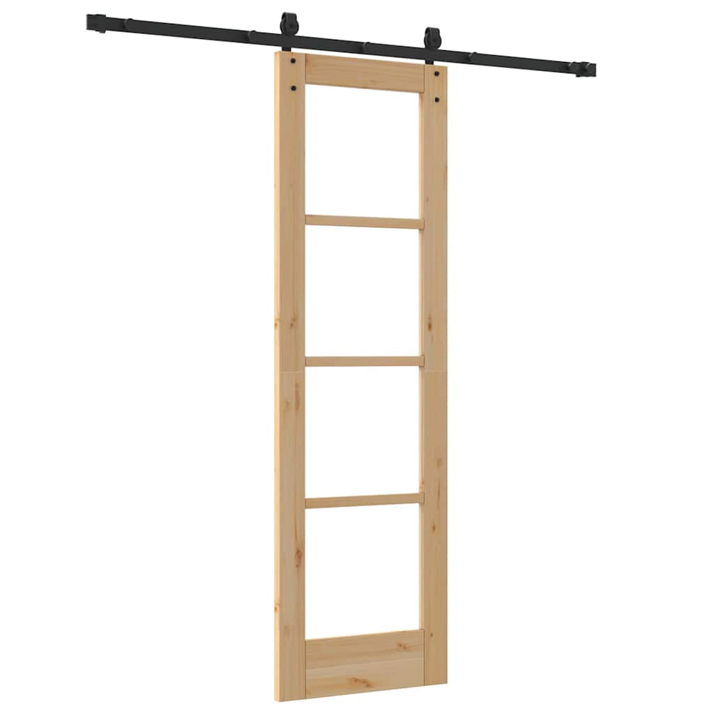 vidaXL Schuifdeur Wit 73,5 x 211 cm Massief grenenhout en glas