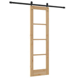 vidaXL Schuifdeur Wit 73,5 x 211 cm Massief grenenhout en glas