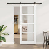 vidaXL Schuifdeur Wit 73,5 x 211 cm Massief grenenhout en glas