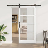 vidaXL Schuifdeur Wit 73,5 x 211 cm Massief grenenhout en glas