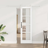 vidaXL Schuifdeur Wit 73,5 x 211 cm Massief grenenhout en glas