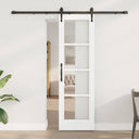 vidaXL Schuifdeur Wit 73,5 x 211 cm Massief grenenhout en glas
