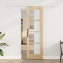 vidaXL Schuifdeur Wit 73,5 x 211 cm Massief grenenhout en glas