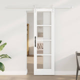 vidaXL Schuifdeur Wit 73,5 x 211 cm Massief grenenhout en glas
