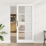 vidaXL Schuifdeur Wit 73,5 x 211 cm Massief grenenhout en glas