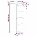 vidaXL Sliding Door ORKDAL White 73.5 x 211 cm Solid Pine and Glass