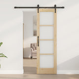 vidaXL Sliding Door ORKDAL White 73.5 x 211 cm Solid Pine and Glass