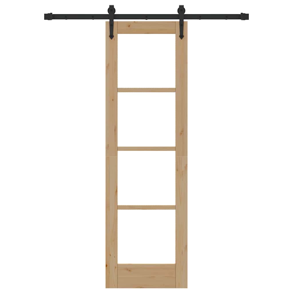 vidaXL Sliding Door ORKDAL White 73.5 x 211 cm Solid Pine and Glass