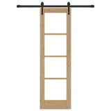vidaXL Sliding Door ORKDAL White 73.5 x 211 cm Solid Pine and Glass