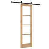 vidaXL Sliding Door ORKDAL White 73.5 x 211 cm Solid Pine and Glass