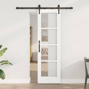 vidaXL Sliding Door ORKDAL White 73.5 x 211 cm Solid Pine and Glass