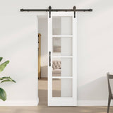 vidaXL Sliding Door ORKDAL White 73.5 x 211 cm Solid Pine and Glass