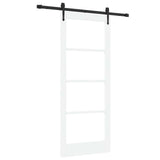 vidaXL Sliding Door ORKDAL White 73.5 x 211 cm Solid Pine and Glass
