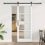vidaXL Sliding Door ORKDAL White 73.5 x 211 cm Solid Pine and Glass