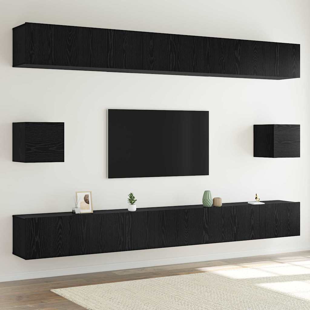 vidaXL 7-delige Tv-meubelset bewerkt hout wit