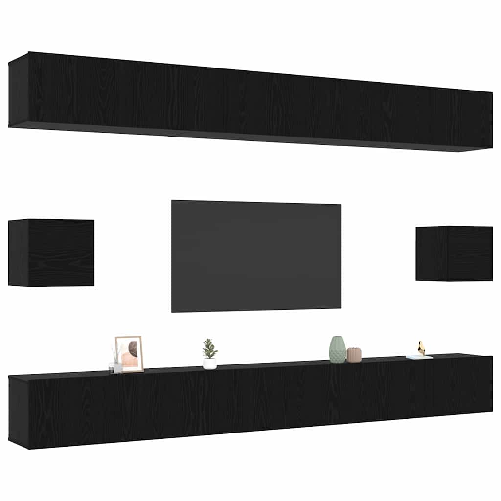 vidaXL 7-delige Tv-meubelset bewerkt hout wit