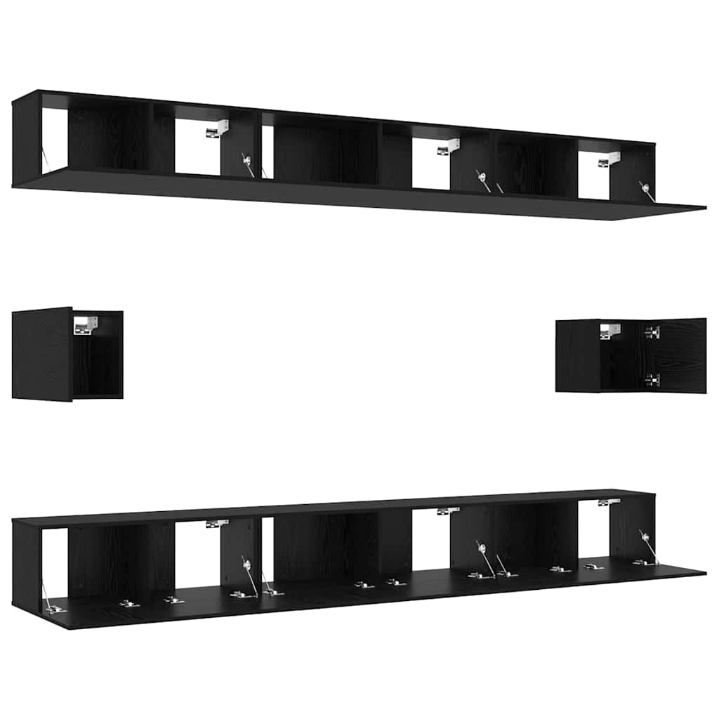 vidaXL 7-delige Tv-meubelset bewerkt hout wit