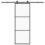 vidaXL Schuifdeur met beslag 76x205 cm ESG-glas en aluminium