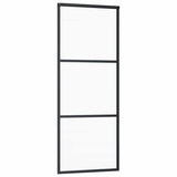 vidaXL Schuifdeur met beslag 76x205 cm ESG-glas en aluminium