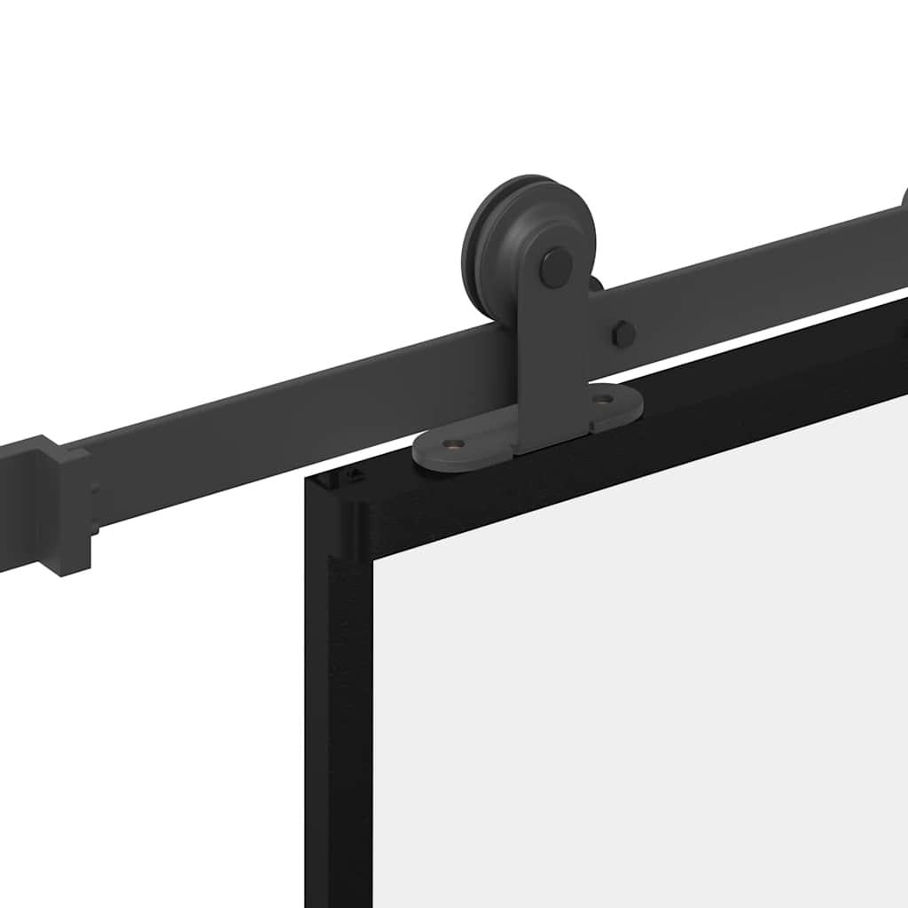 vidaXL Schuifdeur met beslag 76x205 cm ESG-glas en aluminium