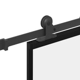 vidaXL Schuifdeur met beslag 76x205 cm ESG-glas en aluminium