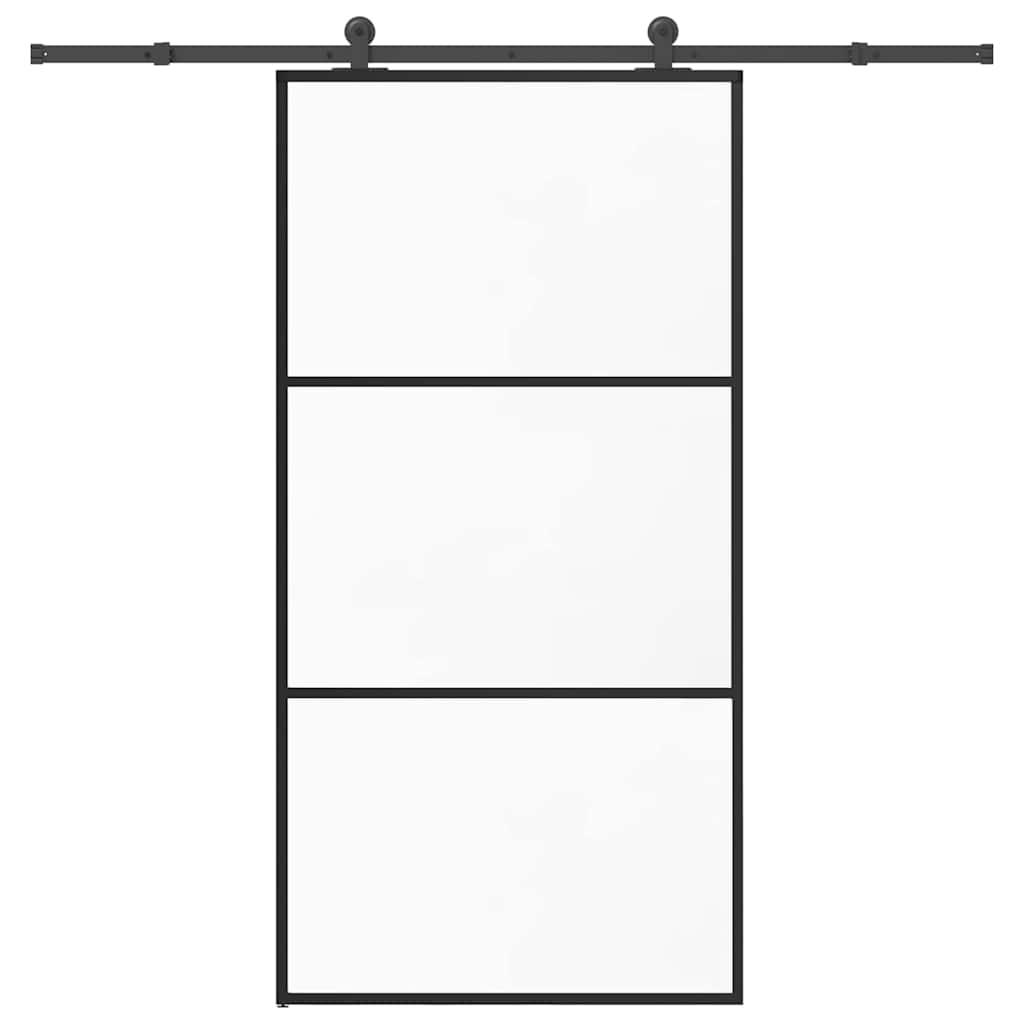 vidaXL Schuifdeur met beslag 76x205 cm ESG-glas en aluminium
