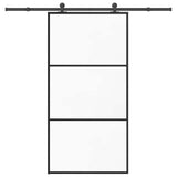 vidaXL Schuifdeur met beslag 76x205 cm ESG-glas en aluminium