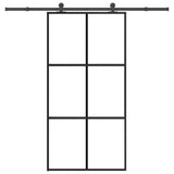 vidaXL Schuifdeur met beslag 76x205 cm ESG-glas en aluminium