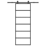 vidaXL Schuifdeur met beslag 76x205 cm ESG-glas en aluminium