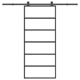 vidaXL Schuifdeur met beslag 76x205 cm ESG-glas en aluminium