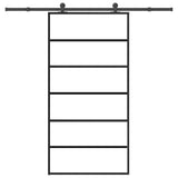 vidaXL Schuifdeur met beslag 76x205 cm ESG-glas en aluminium