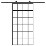 vidaXL Schuifdeur met beslag 76x205 cm ESG-glas en aluminium