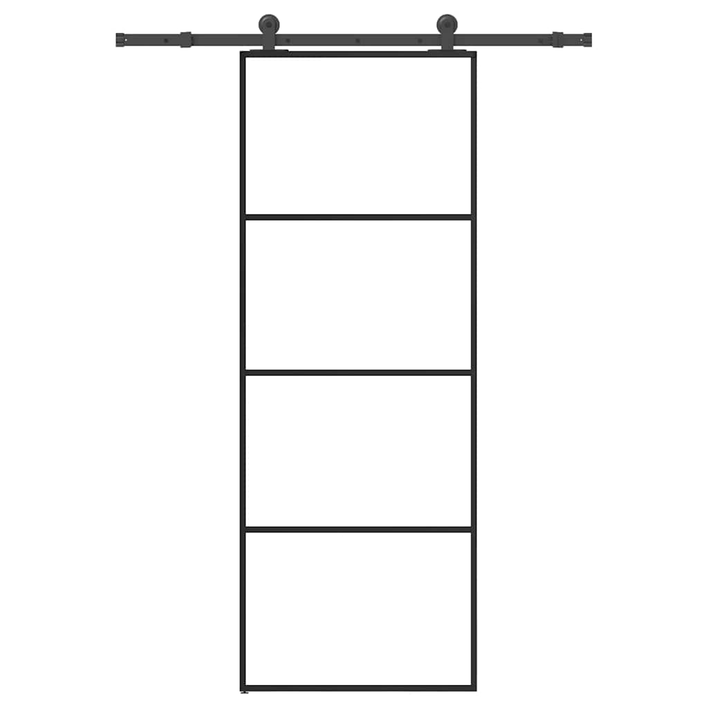 vidaXL Sliding Door with Hardware 76x205 cm ESG Glass and Aluminum