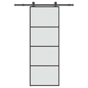 vidaXL Sliding Door with Hardware 76x205 cm ESG Glass and Aluminum