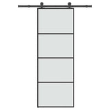 vidaXL Sliding Door with Hardware 76x205 cm ESG Glass and Aluminum