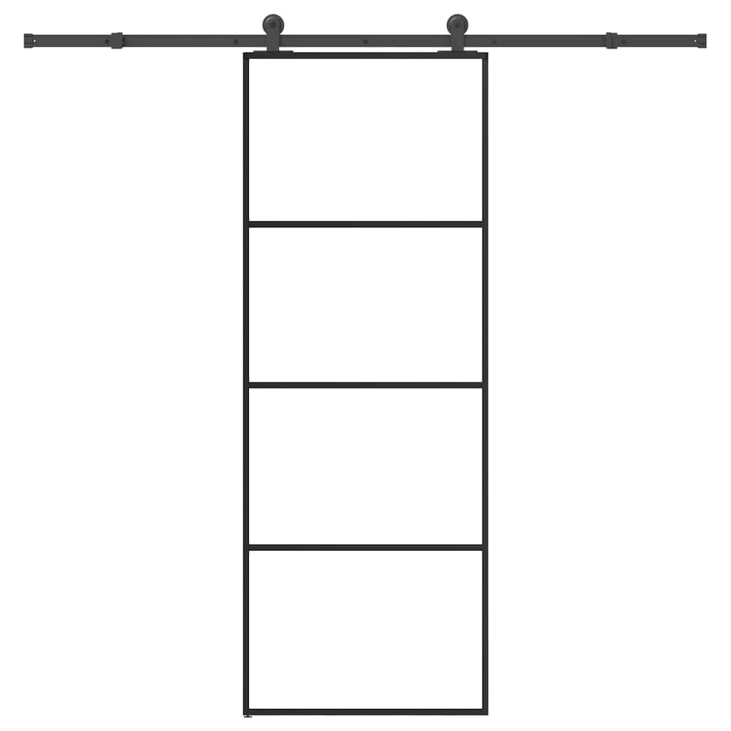 vidaXL Sliding Door with Hardware 76x205 cm ESG Glass and Aluminum