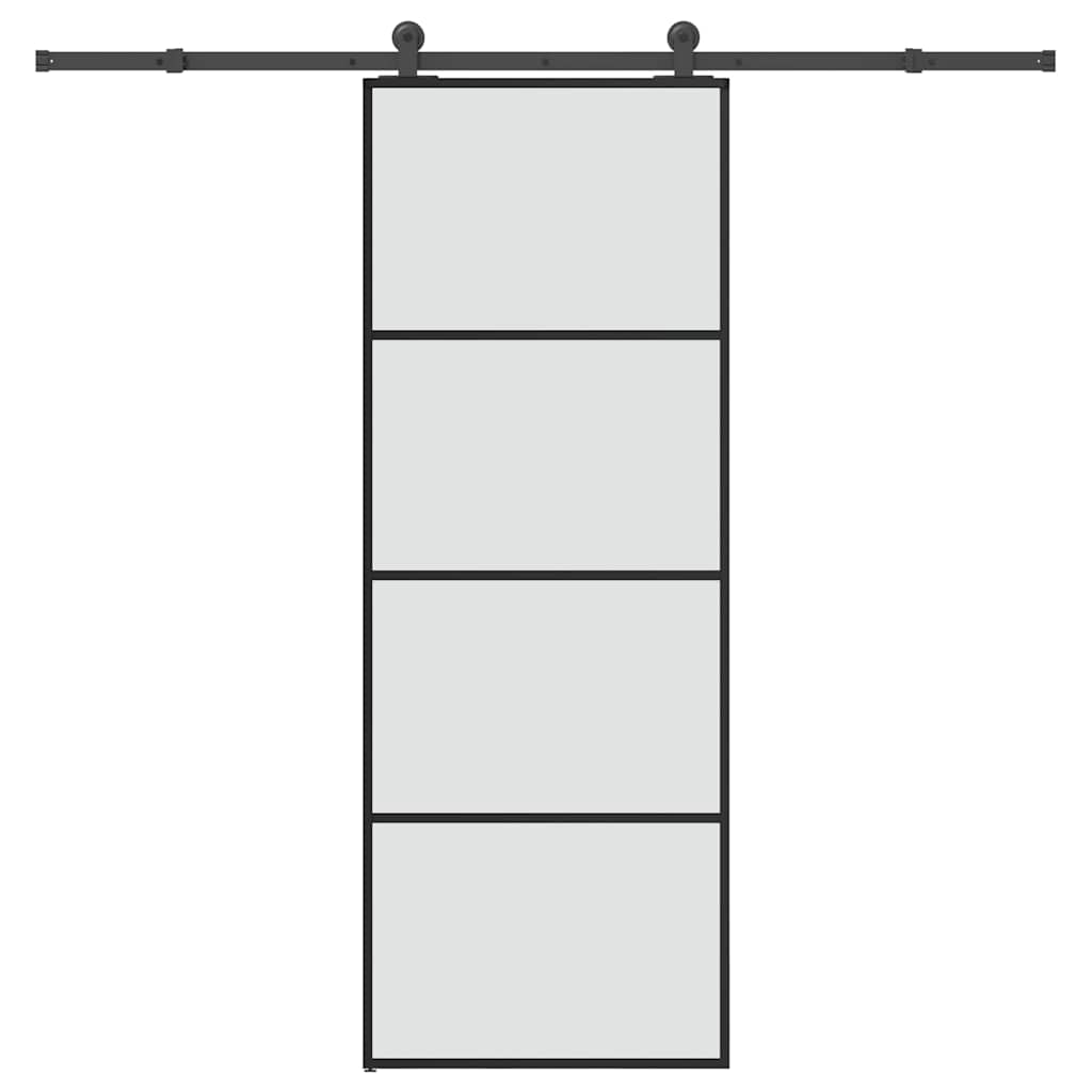 vidaXL Sliding Door with Hardware 76x205 cm ESG Glass and Aluminum