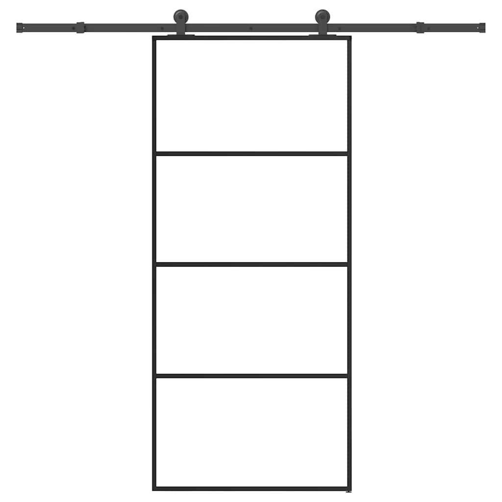 vidaXL Sliding Door with Hardware 76x205 cm ESG Glass and Aluminum
