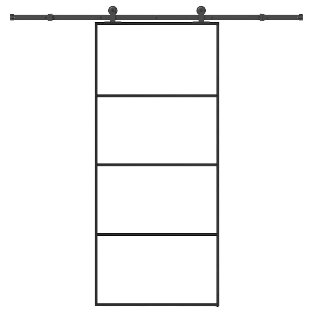 vidaXL Sliding Door with Hardware 76x205 cm ESG Glass and Aluminum