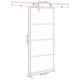 vidaXL Sliding Door with Hardware 76x205 cm ESG Glass and Aluminum