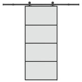 vidaXL Sliding Door with Hardware 76x205 cm ESG Glass and Aluminum