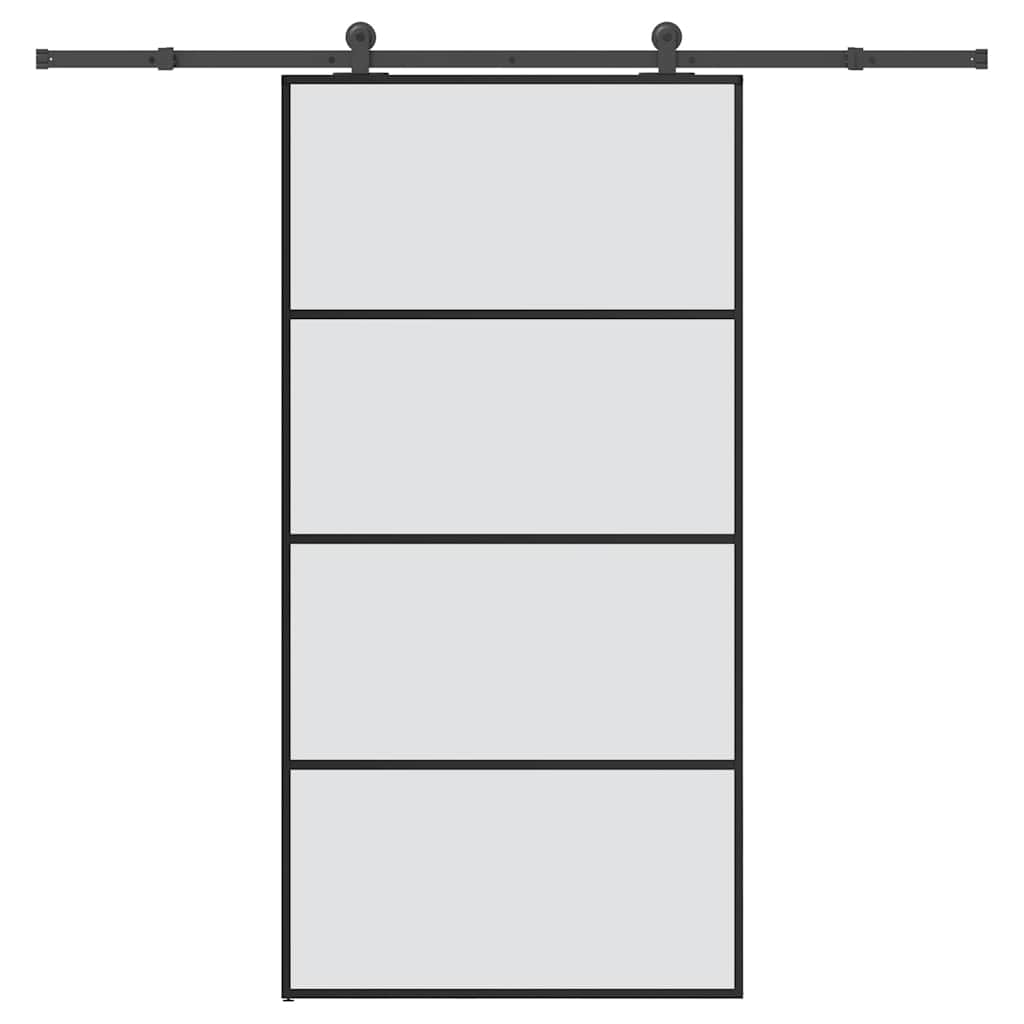 vidaXL Sliding Door with Hardware 76x205 cm ESG Glass and Aluminum