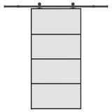 vidaXL Sliding Door with Hardware 76x205 cm ESG Glass and Aluminum