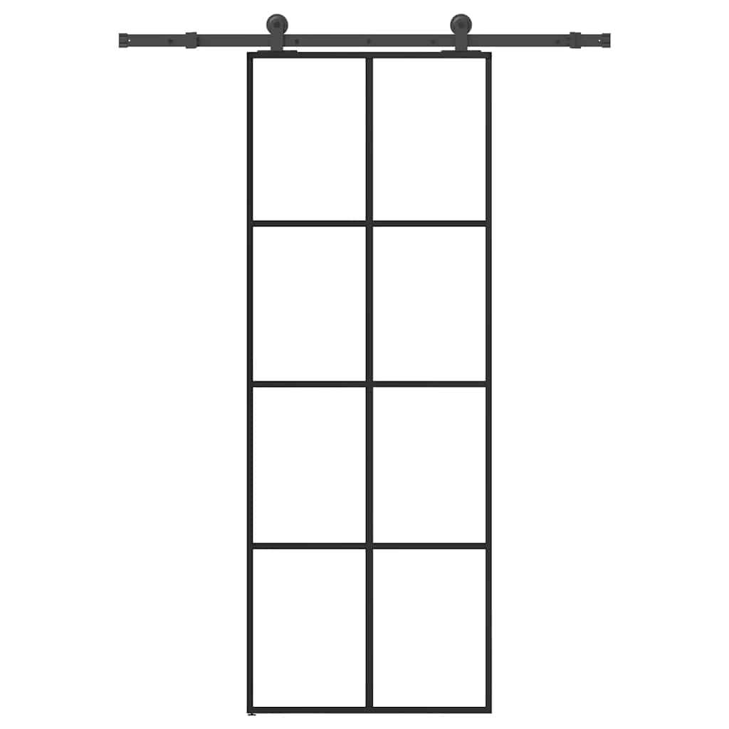 vidaXL Sliding Door with Hardware 76x205 cm ESG Glass and Aluminum