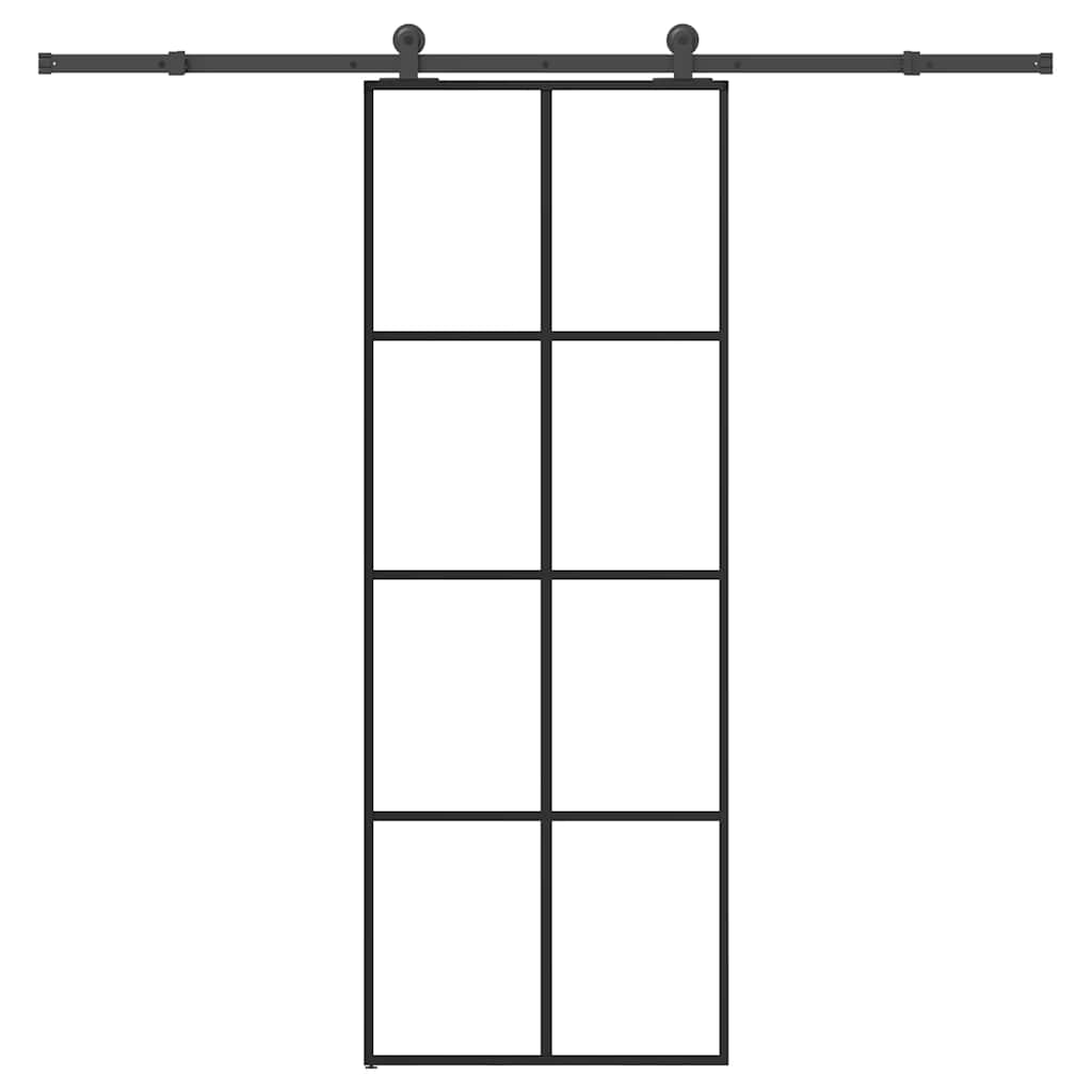vidaXL Sliding Door with Hardware 76x205 cm ESG Glass and Aluminum