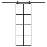 vidaXL Sliding Door with Hardware 76x205 cm ESG Glass and Aluminum