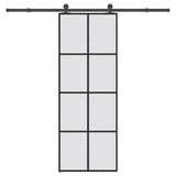vidaXL Sliding Door with Hardware 76x205 cm ESG Glass and Aluminum