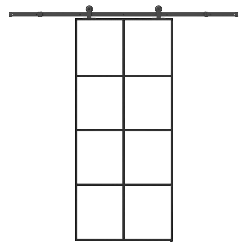 vidaXL Sliding Door with Hardware 76x205 cm ESG Glass and Aluminum