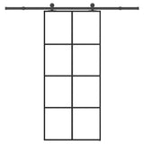vidaXL Sliding Door with Hardware 76x205 cm ESG Glass and Aluminum
