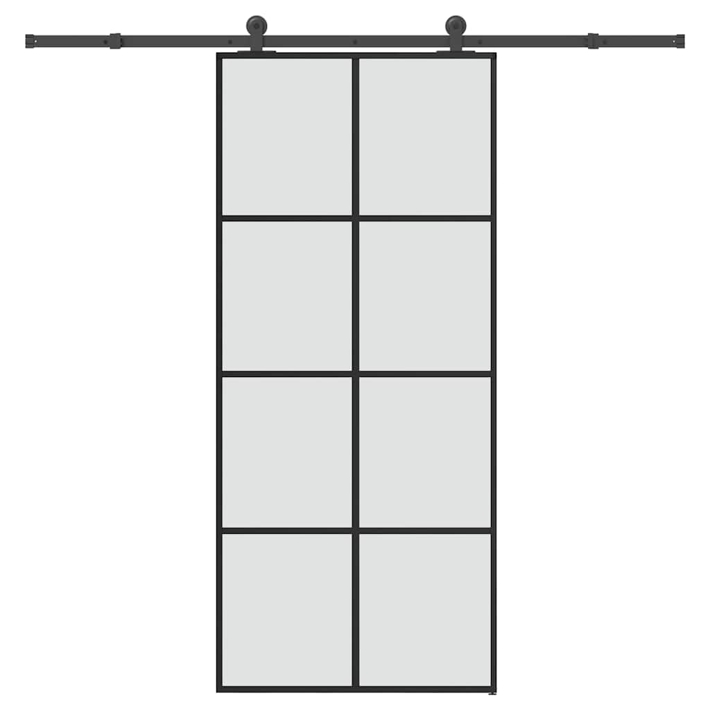 vidaXL Sliding Door with Hardware 76x205 cm ESG Glass and Aluminum